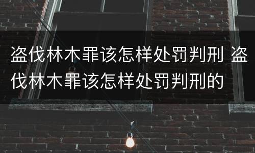 盗伐林木罪该怎样处罚判刑 盗伐林木罪该怎样处罚判刑的