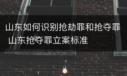 山东如何识别抢劫罪和抢夺罪 山东抢夺罪立案标准
