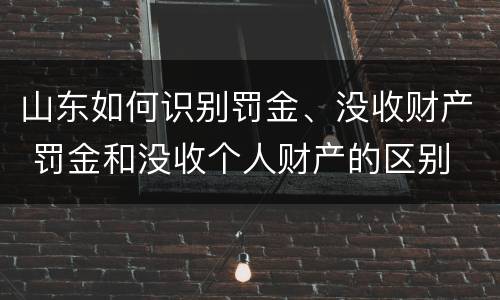 山东如何识别罚金、没收财产 罚金和没收个人财产的区别