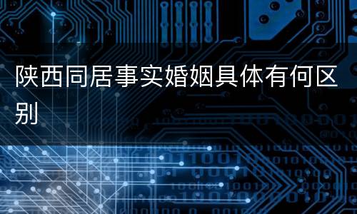 陕西同居事实婚姻具体有何区别