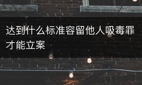 达到什么标准容留他人吸毒罪才能立案