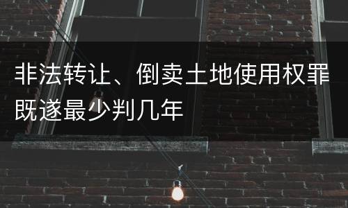 非法转让、倒卖土地使用权罪既遂最少判几年