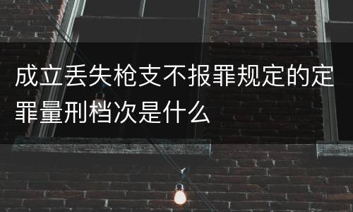 成立丢失枪支不报罪规定的定罪量刑档次是什么