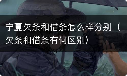宁夏欠条和借条怎么样分别（欠条和借条有何区别）