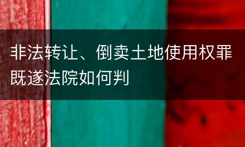 非法转让、倒卖土地使用权罪既遂法院如何判