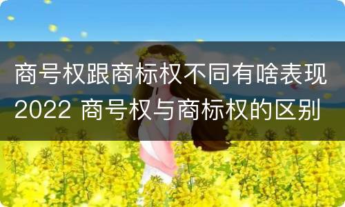 商号权跟商标权不同有啥表现2022 商号权与商标权的区别