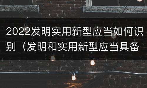 2022发明实用新型应当如何识别（发明和实用新型应当具备）