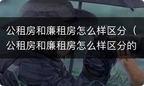 公租房和廉租房怎么样区分（公租房和廉租房怎么样区分的）