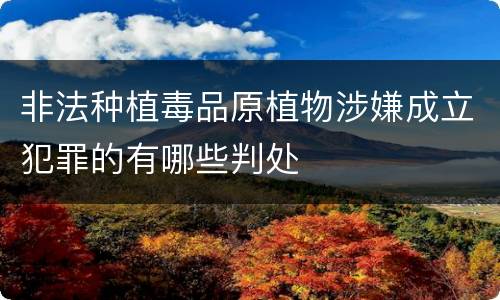 非法种植毒品原植物涉嫌成立犯罪的有哪些判处