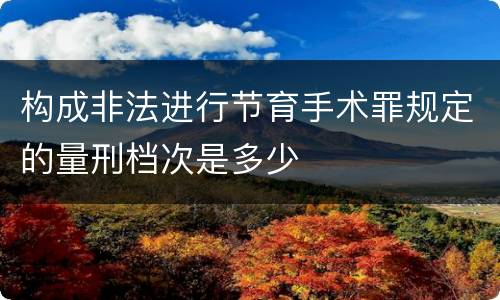 构成非法进行节育手术罪规定的量刑档次是多少