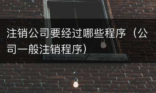 注销公司要经过哪些程序（公司一般注销程序）