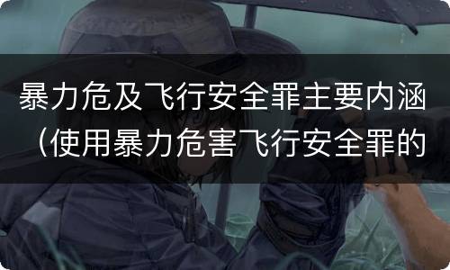 暴力危及飞行安全罪主要内涵（使用暴力危害飞行安全罪的主要特征）