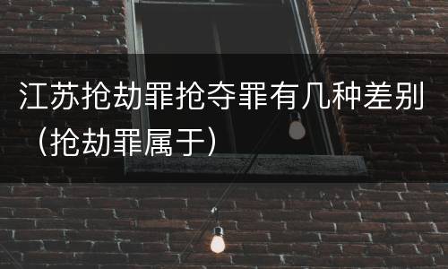 江苏抢劫罪抢夺罪有几种差别（抢劫罪属于）