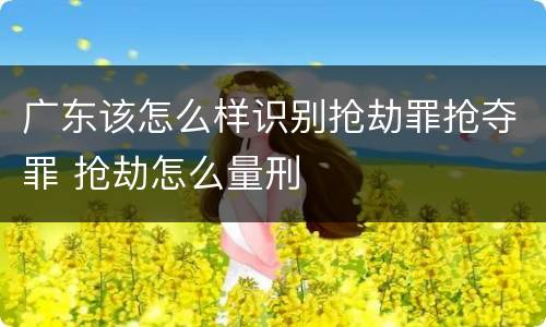 广东该怎么样识别抢劫罪抢夺罪 抢劫怎么量刑