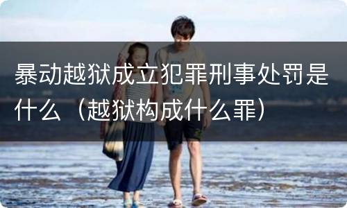 暴动越狱成立犯罪刑事处罚是什么（越狱构成什么罪）