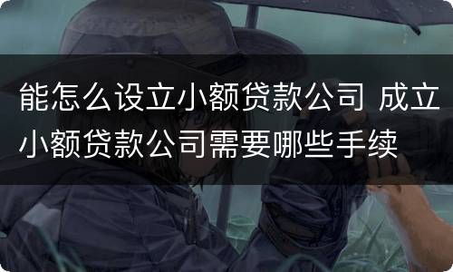 能怎么设立小额贷款公司 成立小额贷款公司需要哪些手续