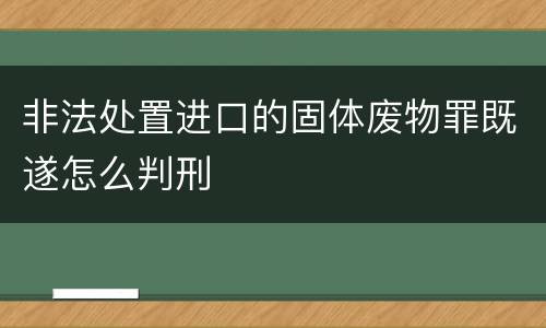 非法处置进口的固体废物罪既遂怎么判刑