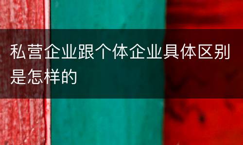 私营企业跟个体企业具体区别是怎样的