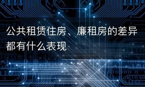公共租赁住房、廉租房的差异都有什么表现