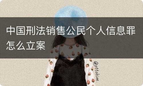 中国刑法销售公民个人信息罪怎么立案