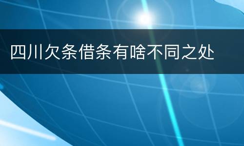 四川欠条借条有啥不同之处