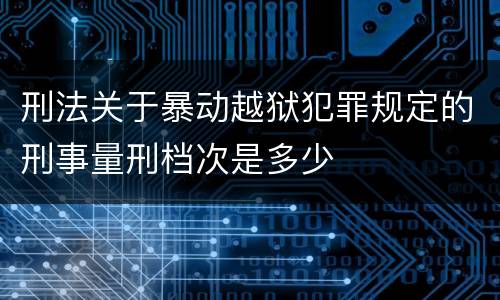 刑法关于暴动越狱犯罪规定的刑事量刑档次是多少