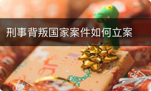 刑事背叛国家案件如何立案