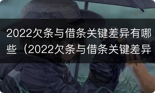 2022欠条与借条关键差异有哪些（2022欠条与借条关键差异有哪些问题）