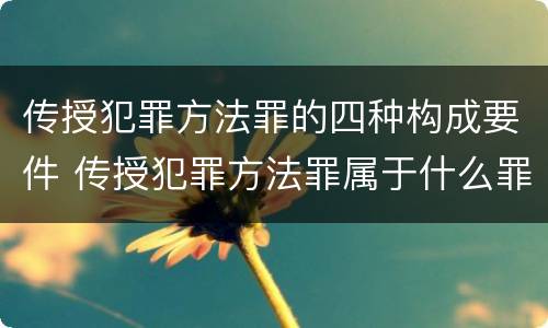 传授犯罪方法罪的四种构成要件 传授犯罪方法罪属于什么罪