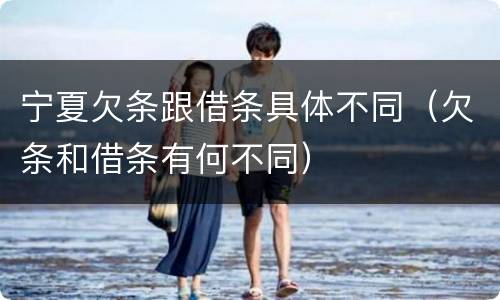 宁夏欠条跟借条具体不同（欠条和借条有何不同）