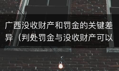 广西没收财产和罚金的关键差异（判处罚金与没收财产可以并罚吗）