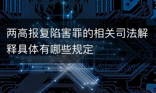 两高报复陷害罪的相关司法解释具体有哪些规定