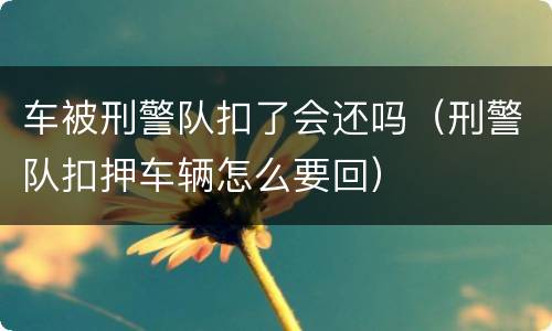 车被刑警队扣了会还吗（刑警队扣押车辆怎么要回）