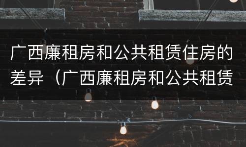 广西廉租房和公共租赁住房的差异（广西廉租房和公共租赁住房的差异有多大）