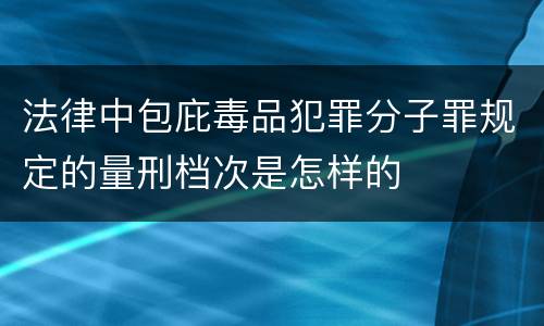 法律中包庇毒品犯罪分子罪规定的量刑档次是怎样的