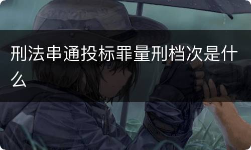 刑法串通投标罪量刑档次是什么