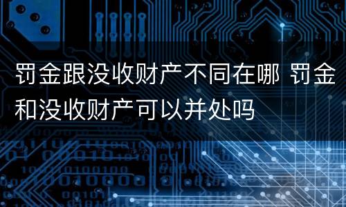 罚金跟没收财产不同在哪 罚金和没收财产可以并处吗