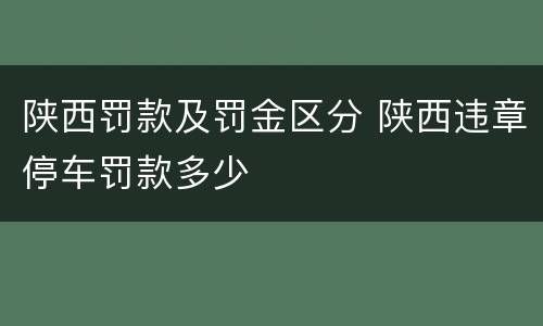 陕西罚款及罚金区分 陕西违章停车罚款多少