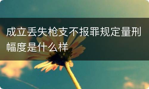成立丢失枪支不报罪规定量刑幅度是什么样