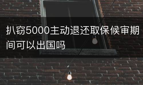 扒窃5000主动退还取保候审期间可以出国吗