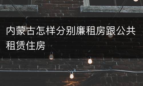 内蒙古怎样分别廉租房跟公共租赁住房