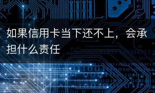 如果信用卡当下还不上，会承担什么责任