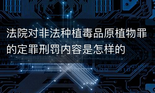 法院对非法种植毒品原植物罪的定罪刑罚内容是怎样的