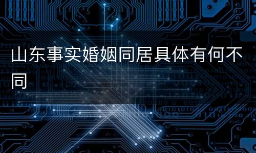 山东事实婚姻同居具体有何不同