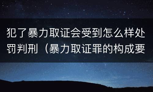 犯了暴力取证会受到怎么样处罚判刑（暴力取证罪的构成要件）