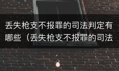 丢失枪支不报罪的司法判定有哪些（丢失枪支不报罪的司法判定有哪些情形）