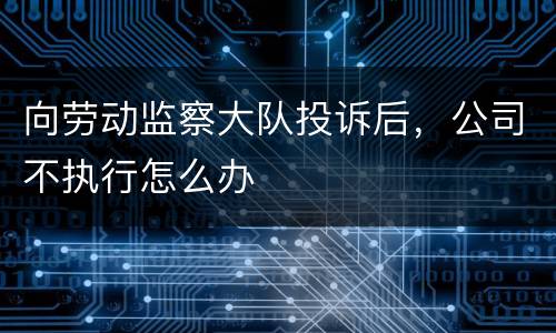 向劳动监察大队投诉后，公司不执行怎么办