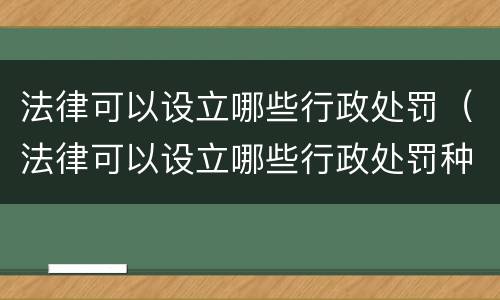 法律可以设立哪些行政处罚（法律可以设立哪些行政处罚种类）