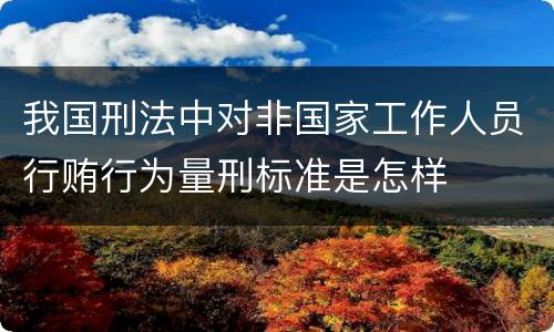 我国刑法中对非国家工作人员行贿行为量刑标准是怎样