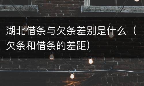 湖北借条与欠条差别是什么（欠条和借条的差距）